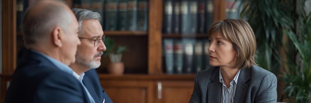 Beratungsgespräch Anwaltskanzlei Eltern